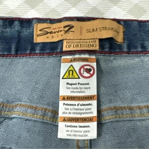 Seven7 Able Men's Slim Straight Denim Jeans Adaptive Pants Size 42W 30L 42x30 - Picture 4 of 9